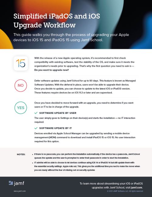 Simplified iPadOS and iOS Upgrade Workflow with Jamf School